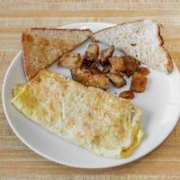 Cheese Omelette · American, cheddar cheese, swiss or feta cheese