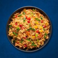 Veggie Fried Rice (Vegan) · Long grain aromatic rice wok tossed  with vegetables and Indo-Chinese sauces 