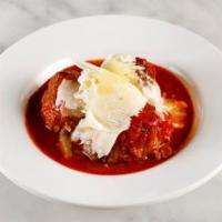 Polpette al Sugo · Ground beef Calabrian meatballs with Napoletan tomato sauce.