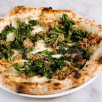 Broccoli and Salsiccia Pizza · Mozzarella cheese, broccoli rabe and Italian sausage.