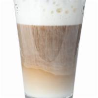 Iced Flat White · Cold soy milk, espresso. 12 fluid oz. (355 ml.)

