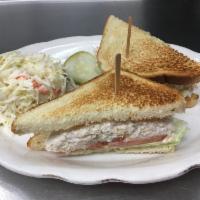 Tuna Sandwich · Made to order. Albacore white tuna, celery, onion, and mayo, tomatoes, lettuce, sprinkled wi...