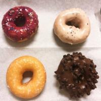 Low Gluten Donuts · Freshly made donuts topped with our homemade icings and a variety of toppings.

***All ingre...