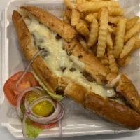 Cheese Philly Steak · Chopped Steak , Covered in Mozzarella Cheese