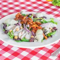 Italian Chopped Salad · Mixed greens, chicken, pancetta, Gorgonzola, artichokes hearts, ceci beans, Kalamata olives,...