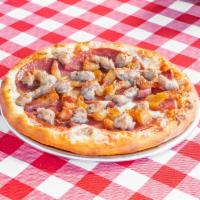 Di Carne di Maiale Pizza · Pancetta, Italian sausage and salami.