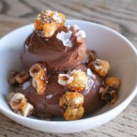Guittard Chocolate Budino · A Rich and Dense Chocolate pudding with Candied Hazelnuts & Sea Salt;
Portion Size- 2 quenel...