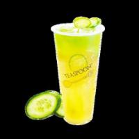 Grass Hopper · Lychee green tea topped with fresh cucumber juice.