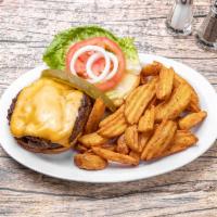 Butta Burger · 1/2 lb. Angus beef cooked in butter on a grilled brioche bun with lettuce, tomato, onions an...
