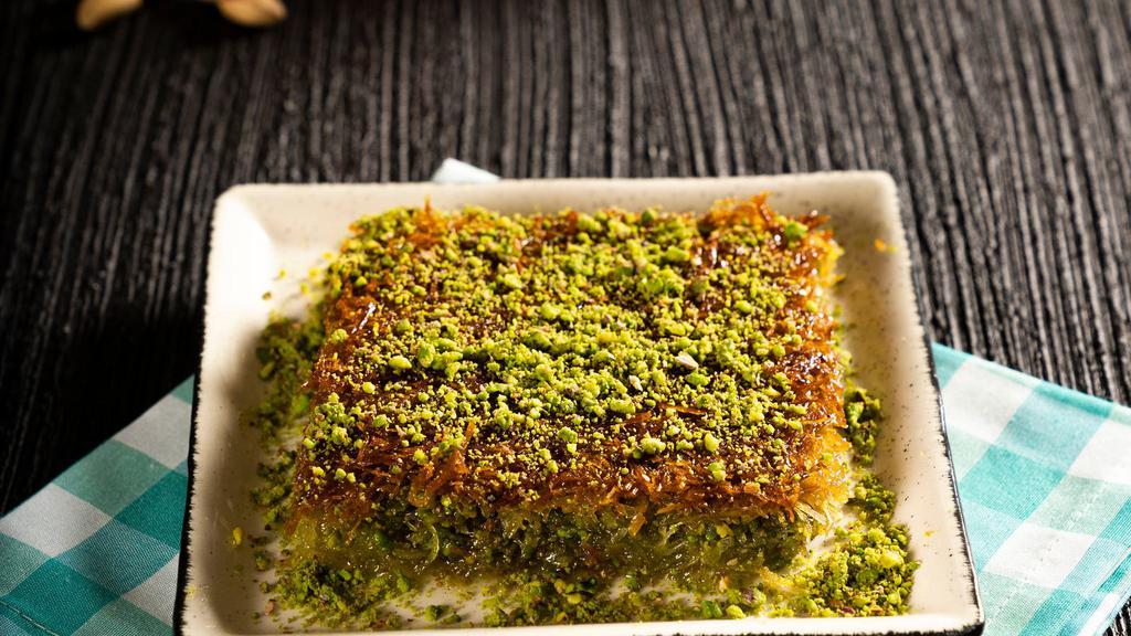 Fistikli Kadayif  · Popular Turkish dish made with shredded filo dough with pistachios.
