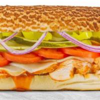 43. Buffalo Chicken & Jack Sandwich · Buffalo chicken and Jack cheese served on your choice of bread and topped with mayonnaise, m...