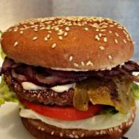 Ortega Swiss Burger Combo · Lettuce,tomato,pickles
Also with grilled onions ortega chile and swiss cheese