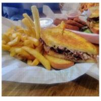 Patty Melt · Sourdough with grilled onions and swiss cheese