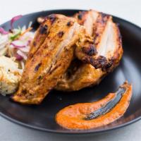Tandoori Chicken Chop · Chicken breasts, yogurt marinade, ginger, garlic, garam masala. Gluten free.
