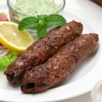 Beef Seekh Kebab · 2 pieces. freshly ground beef mixed with onions, herbs, and spices.
