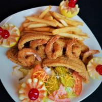 Seafood Platter · Catfish and jumbo shrimp. 