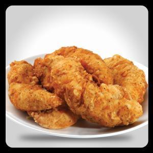 Chicken Tenders · Five pieces. Boneless breaded chicken deep fried to a golden brown. Served with fries, coleslaw and bread.