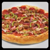 Special Pizza · Pepperoni, ham, bacon, onions, mushrooms and green peppers. 