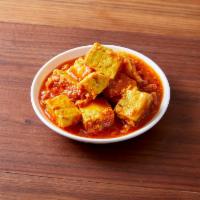 Masala Tofu · Tofu flavored with Indian spices. Vegan. Mild spicy.
