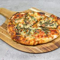 10. Margherita Pizza · Fresh basil. Tomato sauce, fresh chopped basil, mozzarella and Pecorino Romano cheese.