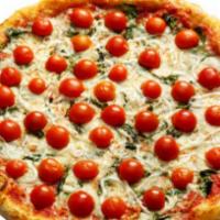 #22. Pomodoro Formaggio Pizza · Fresh chopped marinated tomatoes along with the 4 cheeses mozzarella, ricotta, Pecorino Roma...