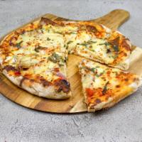 #26. Melanzane Pizza · Made with our house made ricotta and marinara sauces, spiced with oregano, topped with house...