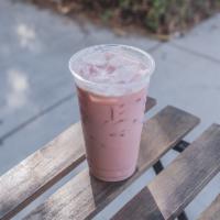 Large 24oz Pink Laffy Taffy Tea · Green tea, non-dairy yogurt base and watermelon juice. Non-dairy.