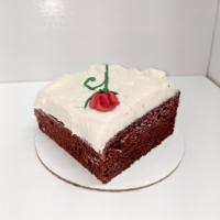 Red Velvet Cake · Red velvet cake with cream cheese icing.