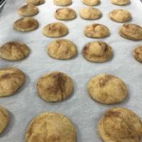 Snickerdoodle Cookies (1/2 dozen) · A soft and chewy cookie with cinnamon, sugar + spice, and everything nice!