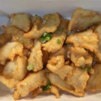 Salt and Pepper Fish Fillet · Crispy fish fry, seasoned with jalapeño, green onion, salt and pepper.