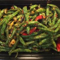 Stir-Fried String Beans Vegetarian · Szechuan style spicy stir fried string beans 