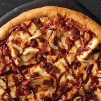 Extra Large BBQ Chicken Pizza  · 12 slices. Grilled chicken, bacon, onions and our 3-cheese blend, topped with tangy BBQ sauce