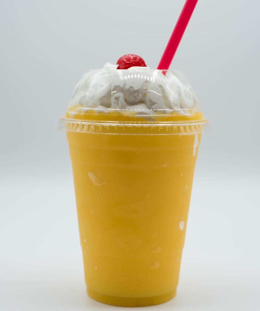 Slushies Special · Your choice of 1  or 2 fruits and shave ice. Topped with whipped cream and a cherry.