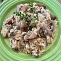 Thyme & Mushroom Risotto · Arborio rice, onion, white wine, veg. broth, parmesan, butter.
baby portobello
fresh thyme 
