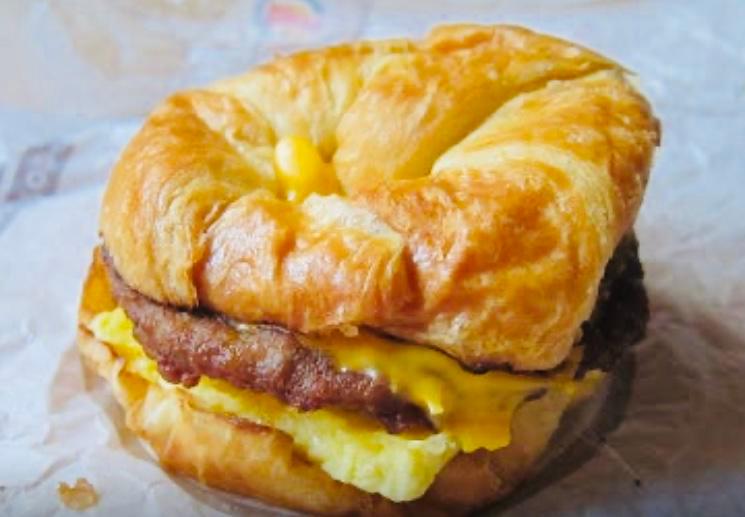 Sausage, Egg & Cheese Croissant · A flaky French pastry.