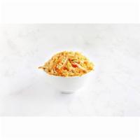 Egg Fried Rice · Perfectly seasoned fried rice with egg, bean sprouts, carrots, onions and peas.
