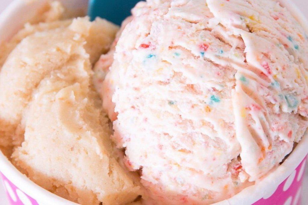 Unbaked Edible Cookie Dough and Ice Cream · Dessert
