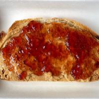 PB&J Toast · big spoon peanut butter, red jacket strawberry jam, tribeca bakery sourdough toast