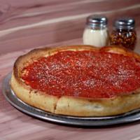 Chi-Town Combo Chicago Style Deep Dish Pizza · Pepperoni, Italian sausage, mushroom, red onion and bell pepper.