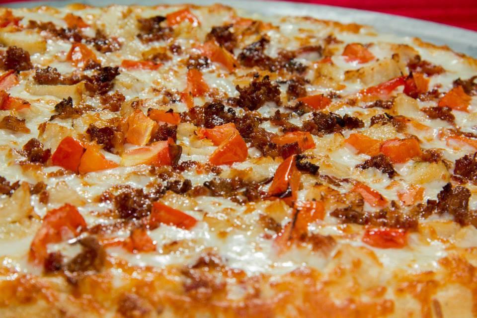 8. Chicken Bacon Ranch Pizza Combo · Homemade ranch sauce, shredded whole milk mozzarella cheese, chicken breast, bacon and tomatoes.