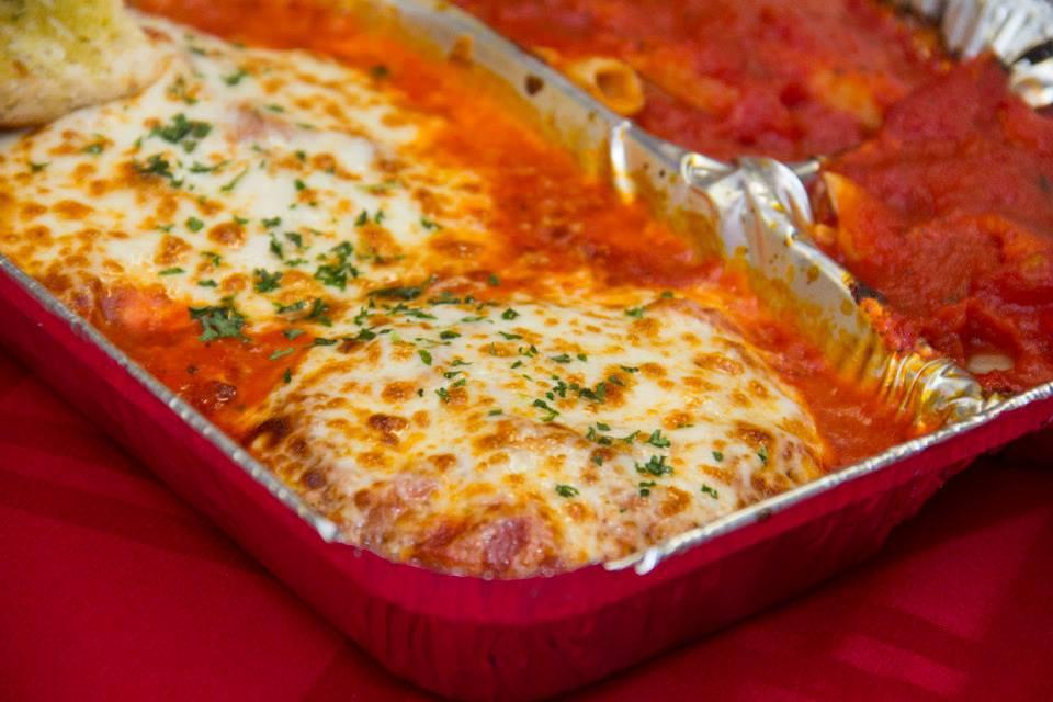 Chicken Parmigiana Special · Home-style breaded chicken baked with marinara sauce and top with melted whole milk mozzarella cheese.