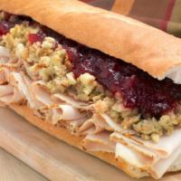 Thanksgiving on a roll (limited time)  · turkey, stuffing, cranberry sauce, gravy mayo on a roll