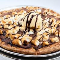 Marshmello Pizza /Med · Sauced with Neautella Chocolate with Marshmallows toppings, Topped with whipped cream and Ic...