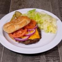 1. Single Ranch Burger · American cheese, lettuce, tomato, pickle, red onion and Lenny's mayo sauce.
