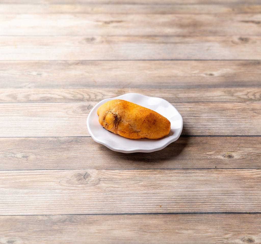 Chicken Empanada small · Gluten free empanada filled with seasoned chicken, bell peppers, sweet potatoes and cheddar cheese. 