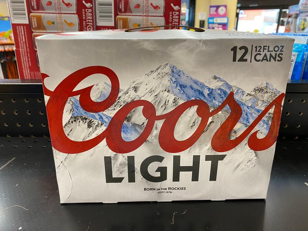 12 Pack Can of Coors Light · Delivered cold! Must be 21 to purchase. CRV Included.
