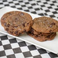 Chocolate Chip 'N Chunk with Sea Salt Cookie · Loaded with chocolate chips and chocolate chunks and dusted with sea salt flakes.