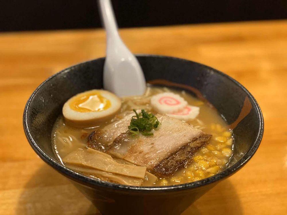 Tonkotsu Ramen  · Classic pork broth, topped with egg, chashu pork, bamboo shoots, red ginger, and scallion.
