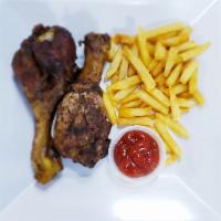 Suya Chicken - Drumstick · African style grilled chicken served french fries 