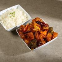 Chicken with Orange Flavor · Deep-fried chunk chicken with hot chili pepper, garlic and orange peels sauteed in special b...